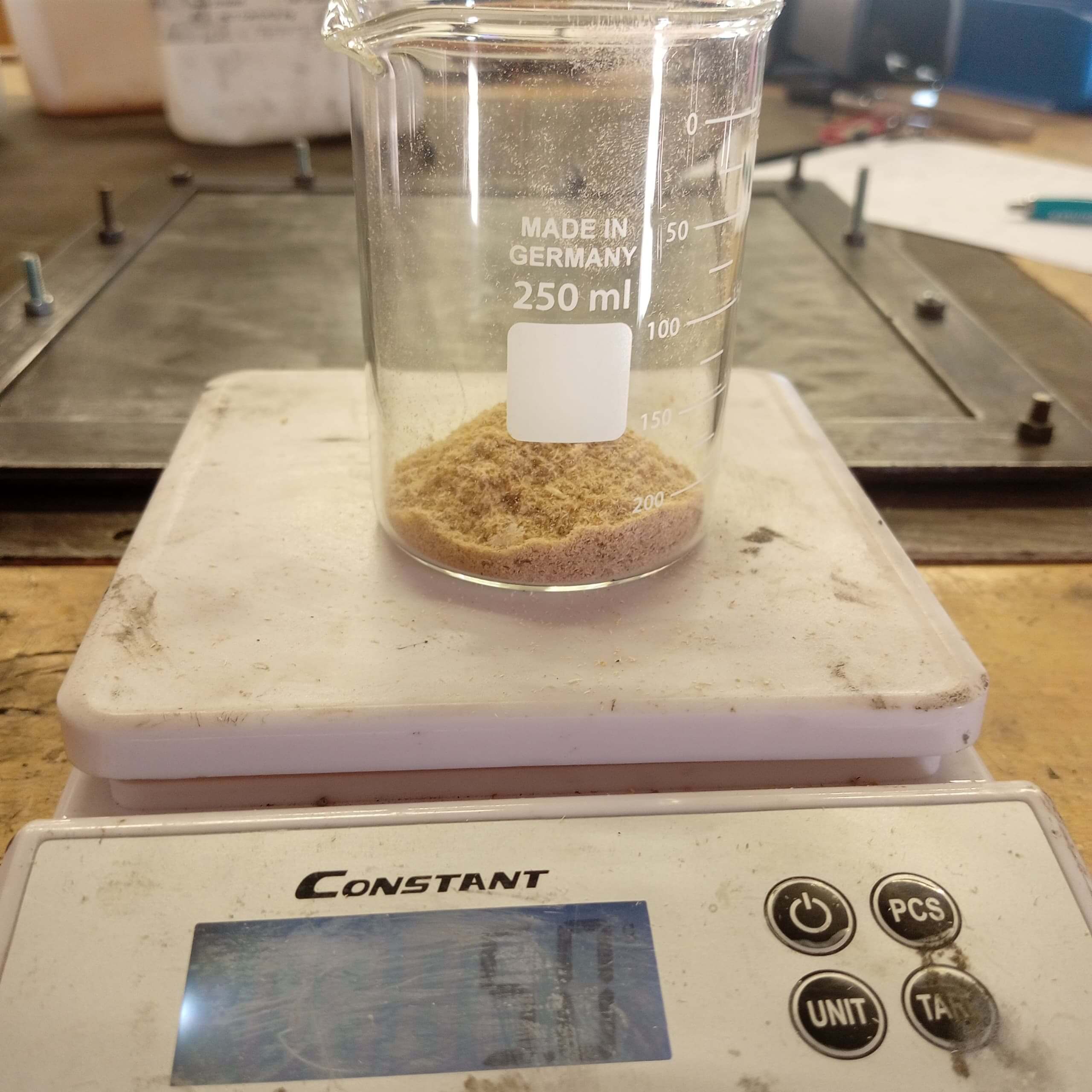 Adding saw dust